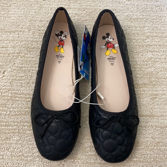 Zara Other - Zara Kids Quilted Mickey Mouse Ballerina Flats 37